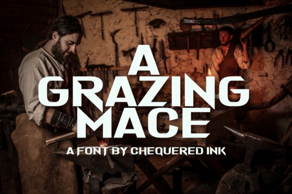 A Grazing Mace: A Techno Font for Bold Handmade Labels and Display Designs