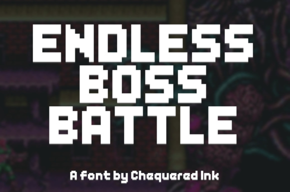 Endless Boss Battle: A Retro-Inspired Display Font for Crafters and Makers